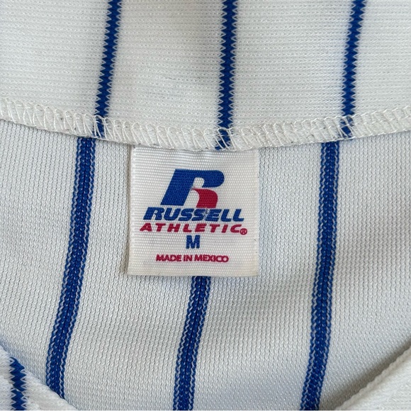 Vintage Russell Athletic American Legion Baseball Jersey Roselle 229 Pinstripe M - Picture 6 of 9